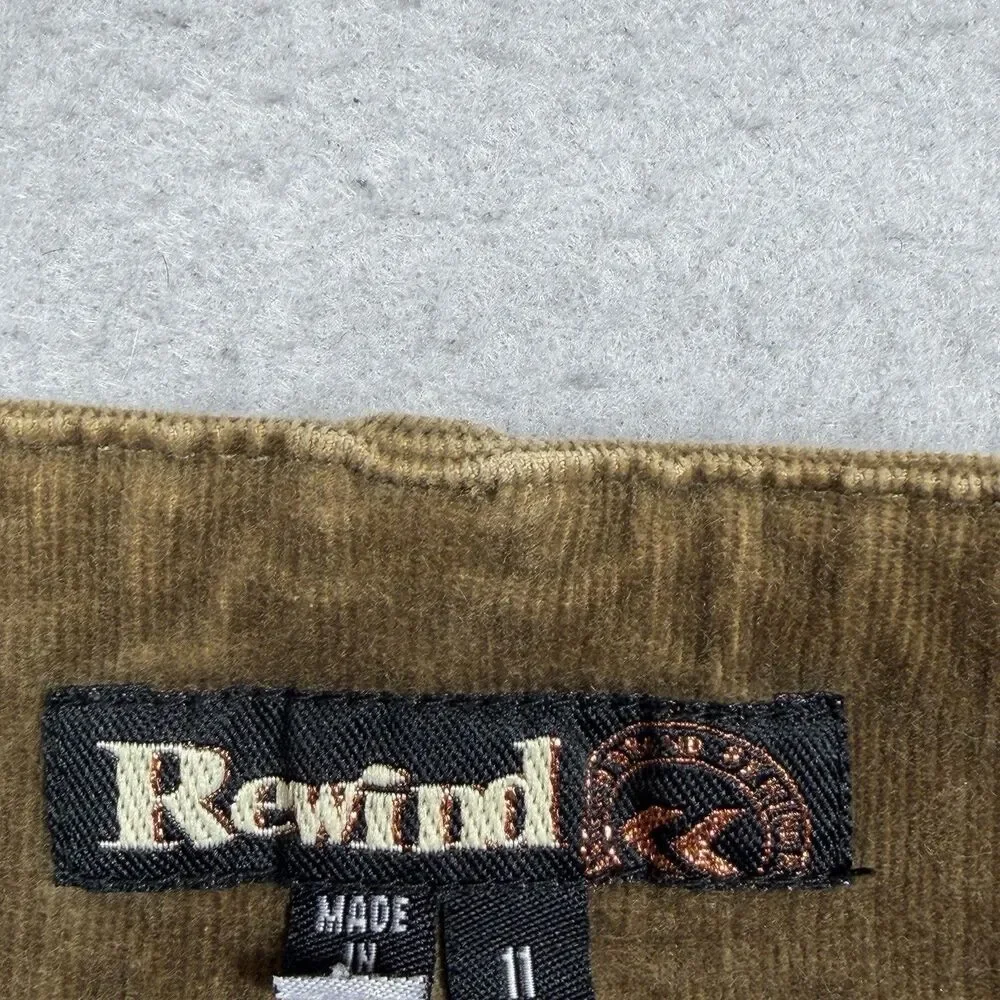 Rewind Corduroy Skirt Womens Size 11 Brown Juniors Short Flare Vintage Fairy